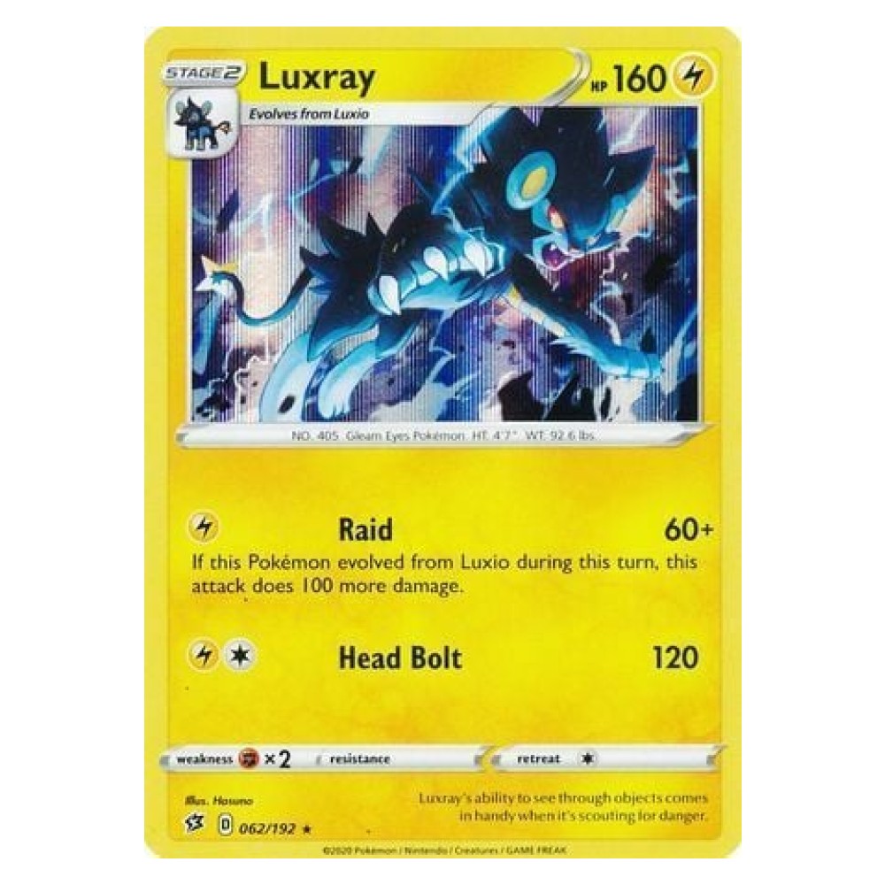 Luxray - Holo Rare 062/192 Luxray [Raid | Head Bolt] - Holo Rare 062/192