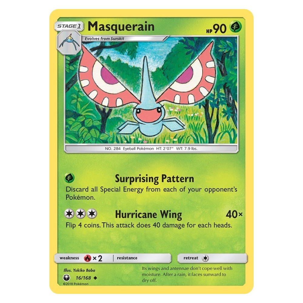 Masquerain - 16/168 Masquerain [Surprising Pattern | Hurricane Wing] - 16/168