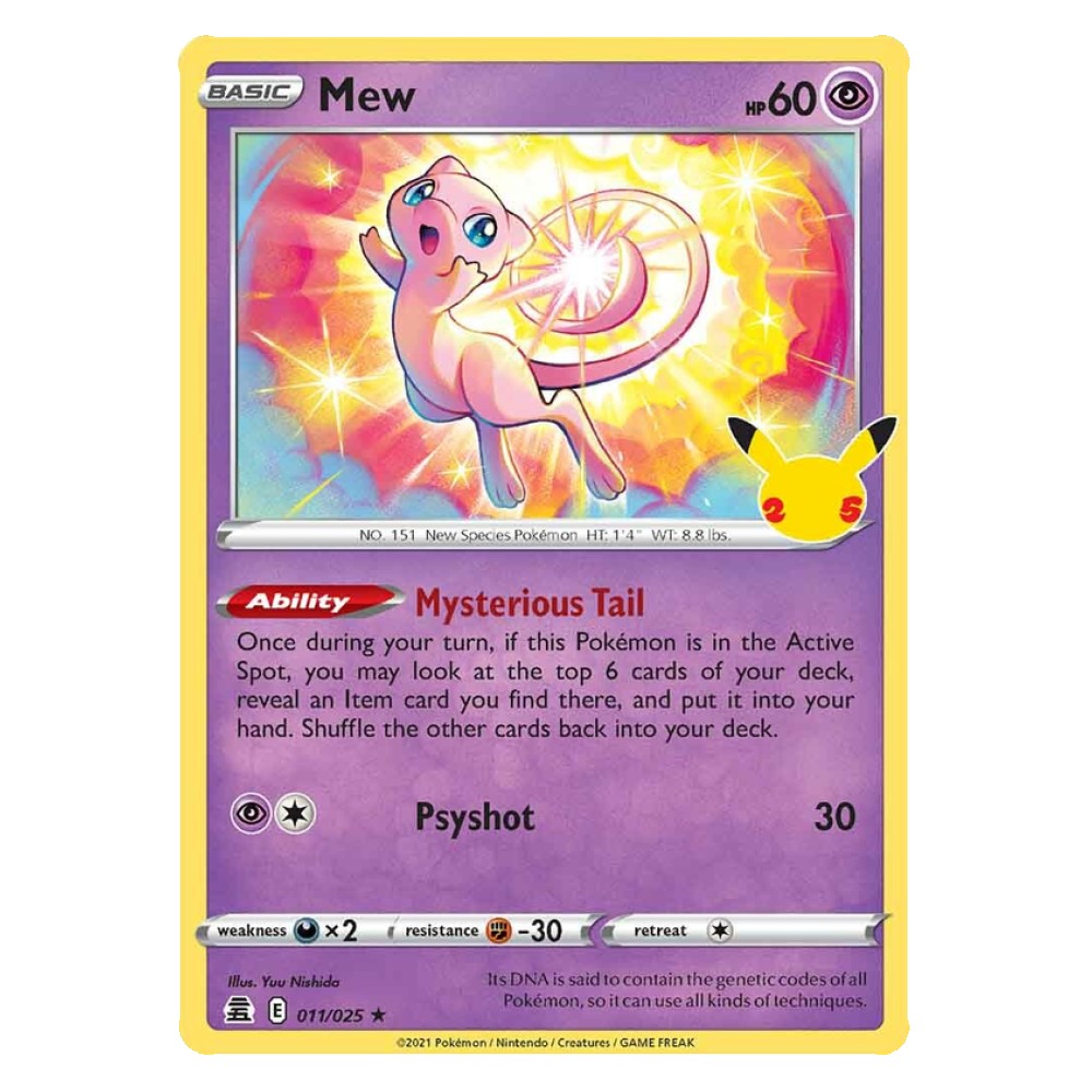 Mew - Holo Rare 011/025 Mew [Coda Misteriosa | Psicosparo] - Holo Rare 011/025