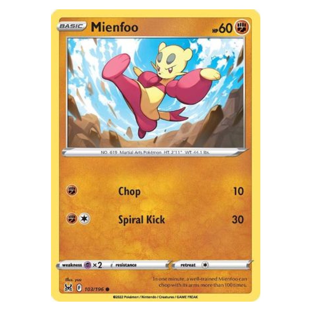 Mienfoo - 103/196 Mienfoo [Chop | Spiral Kick] - 103/196