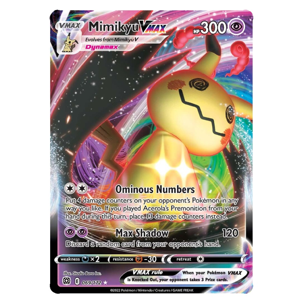 Mimikyu VMAX - Ultra Rare 069/172 Mimikyu VMAX [Ominous Numbers | Max Shadow] - Ultra Rare 069/172