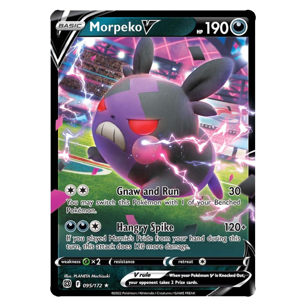 Morpeko V - Ultra Rare 095/172 Morpeko V [Gnaw and Run | Hangry Spike] - Ultra Rare 095/172