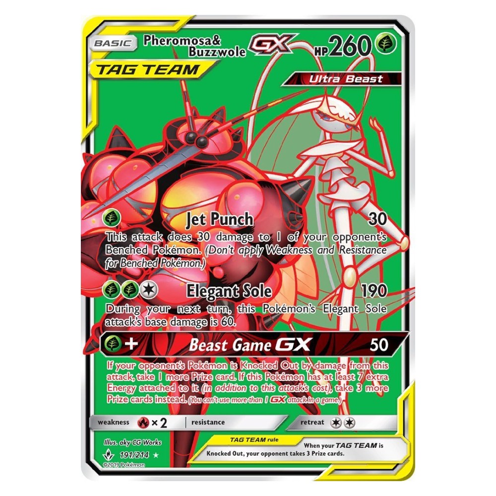 Pheromosa & Buzzwole GX - Ultra Rare 191/214 Pheromosa e Buzzwole GX ALLEATI - Ultra Rare 191/214