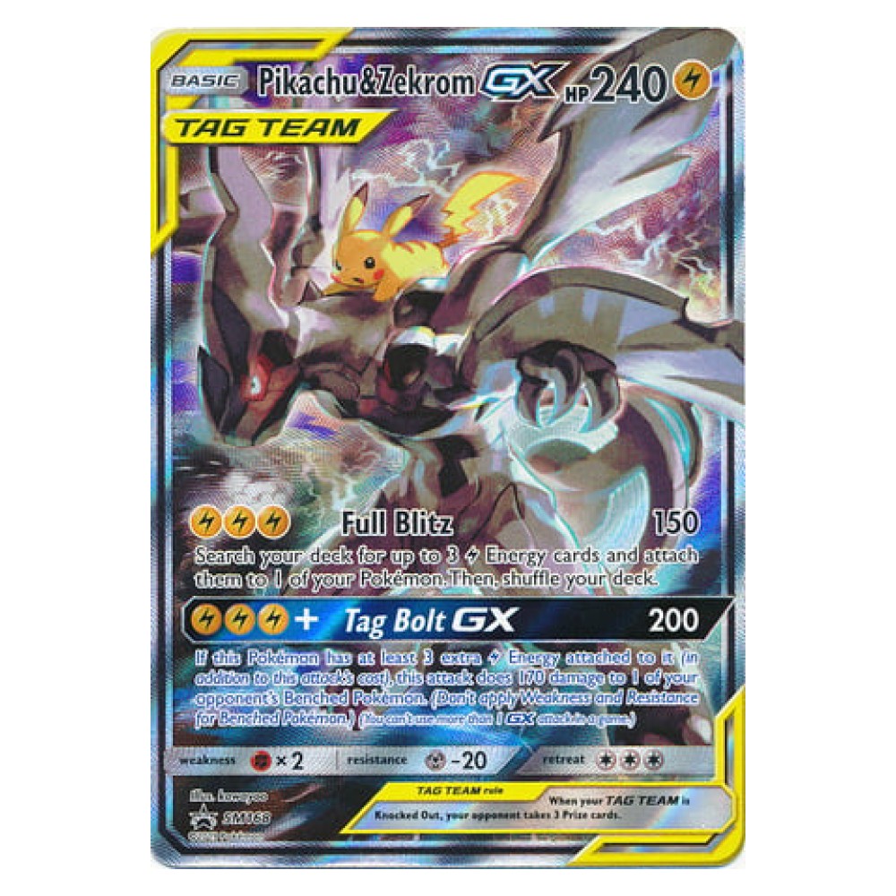 Pikachu & Zekrom GX - Holo Promo SM168 Pikachu e Zekrom GX ALLEATI - Holo Promo SM168