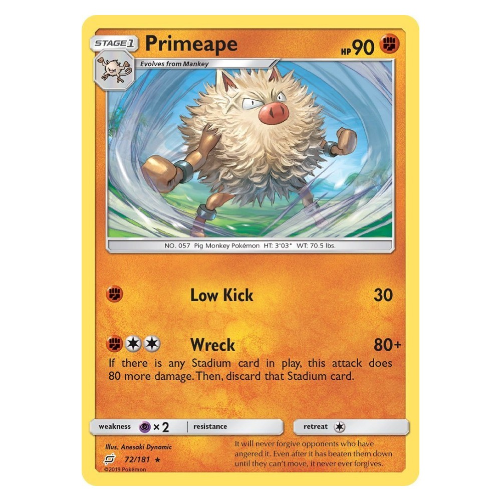 Primeape - 72/181 Primeape [Low Kick | Wreck] - 72/181