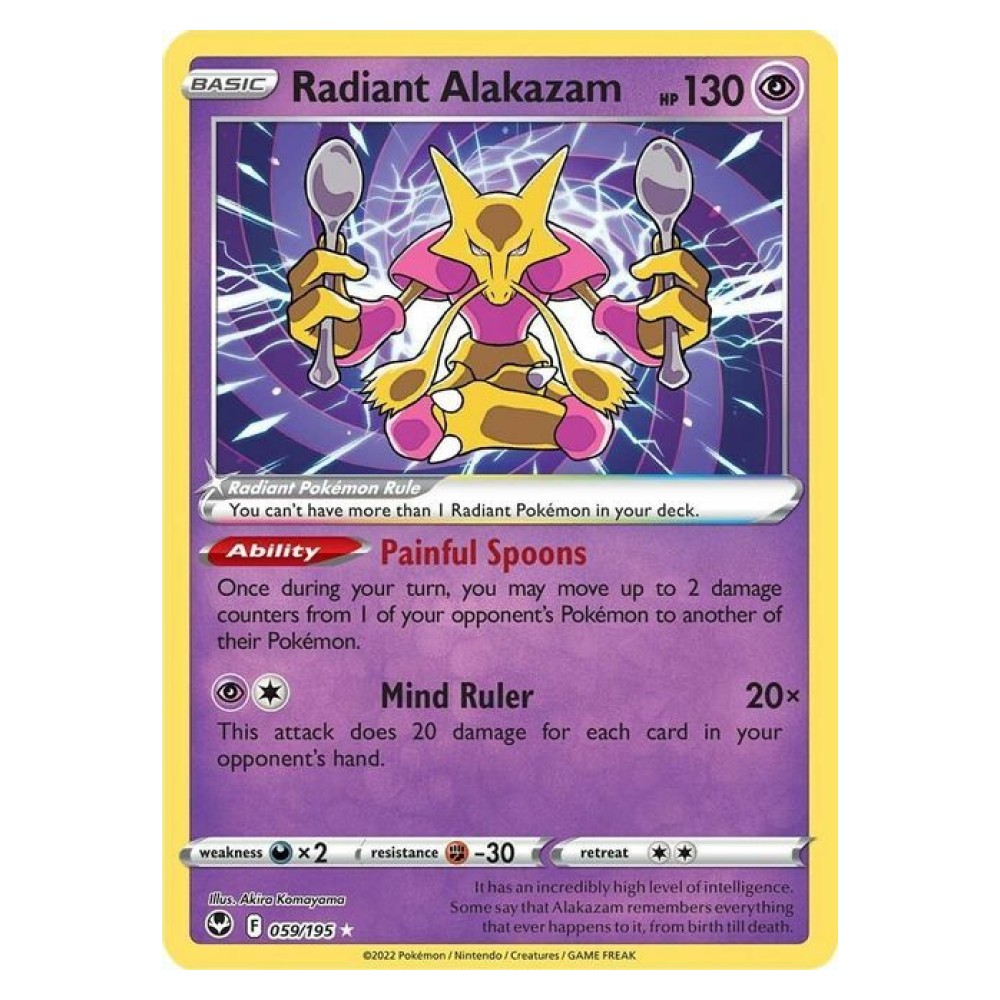 Radiant Alakazam - Shiny Rare | 059/195 Alakazam Lucente - Shiny Rare | 059/195