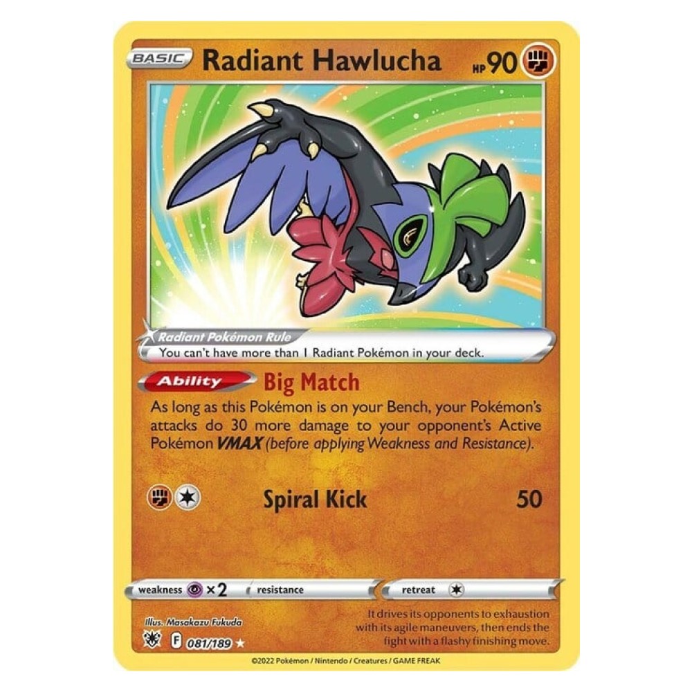 Radiant Hawlucha - Shiny Rare | 081/189 Hawlucha Lucente - Shiny Rare | 081/189