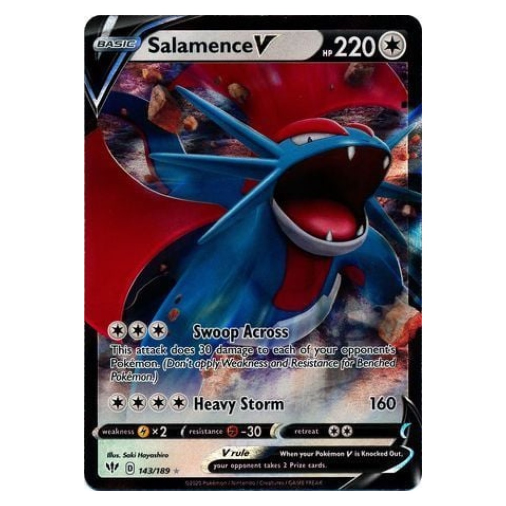 Salamence V - 143/189 Salamence V [Swoop Across | Heavy Storm] - 143/189