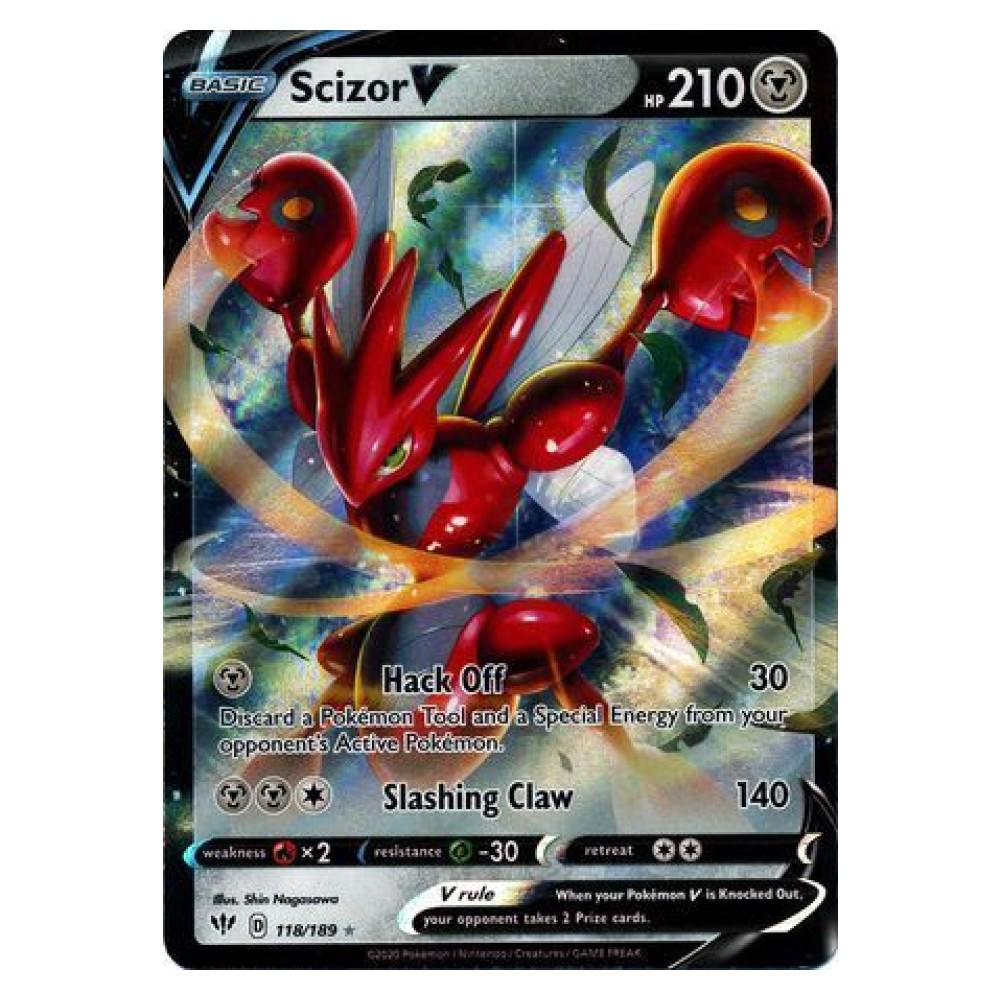 Scizor V - 118/189 Scizor V [Hack Off | Slashing Claw] - 118/189