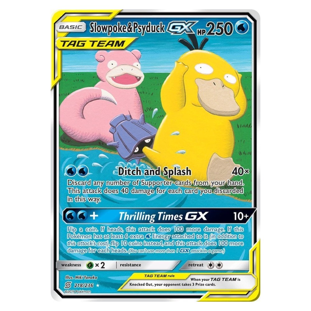 Slowpoke & Psyduck GX - Secret Rare 218/236 Slowpoke e Psyduck GX ALLEATI - Secret Rare 218/236
