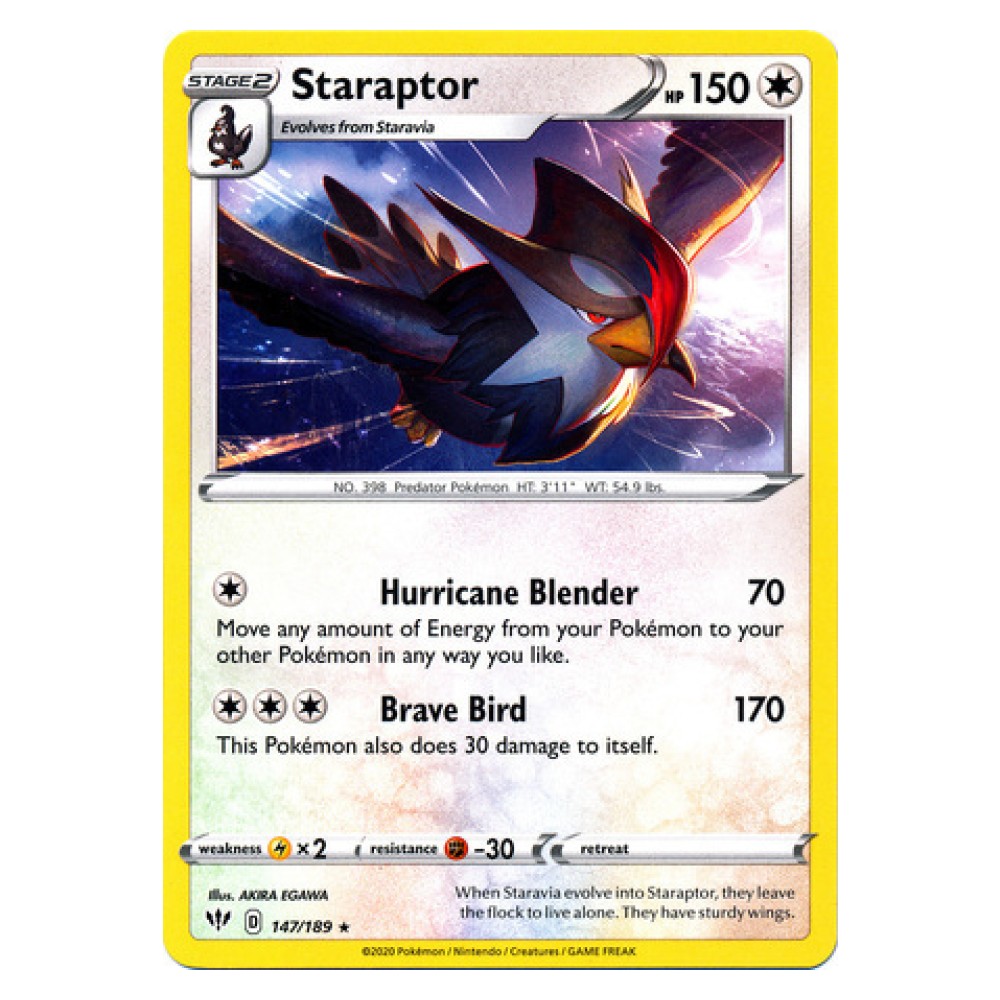 Staraptor - 147/189 Staraptor [Hurricane Blender | Brave Bird] - 147/189