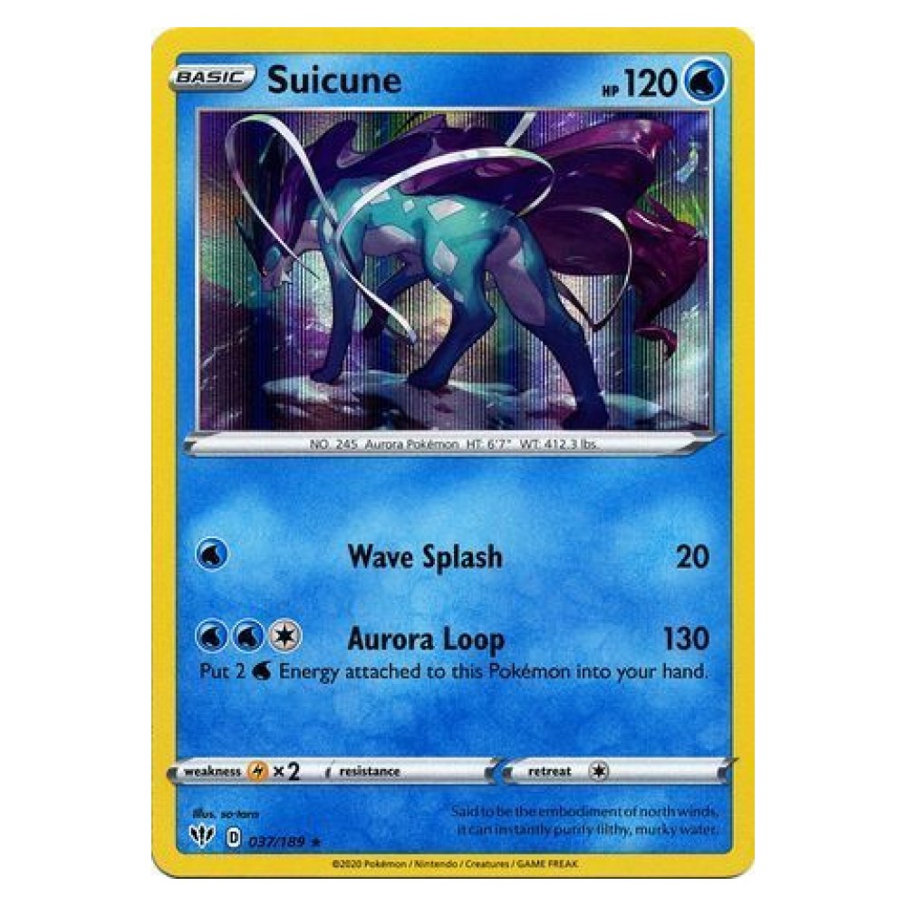 Suicune - Holo Rare 037/189 Suicune [Wave Splash | Aurora Loop] - Holo Rare 037/189