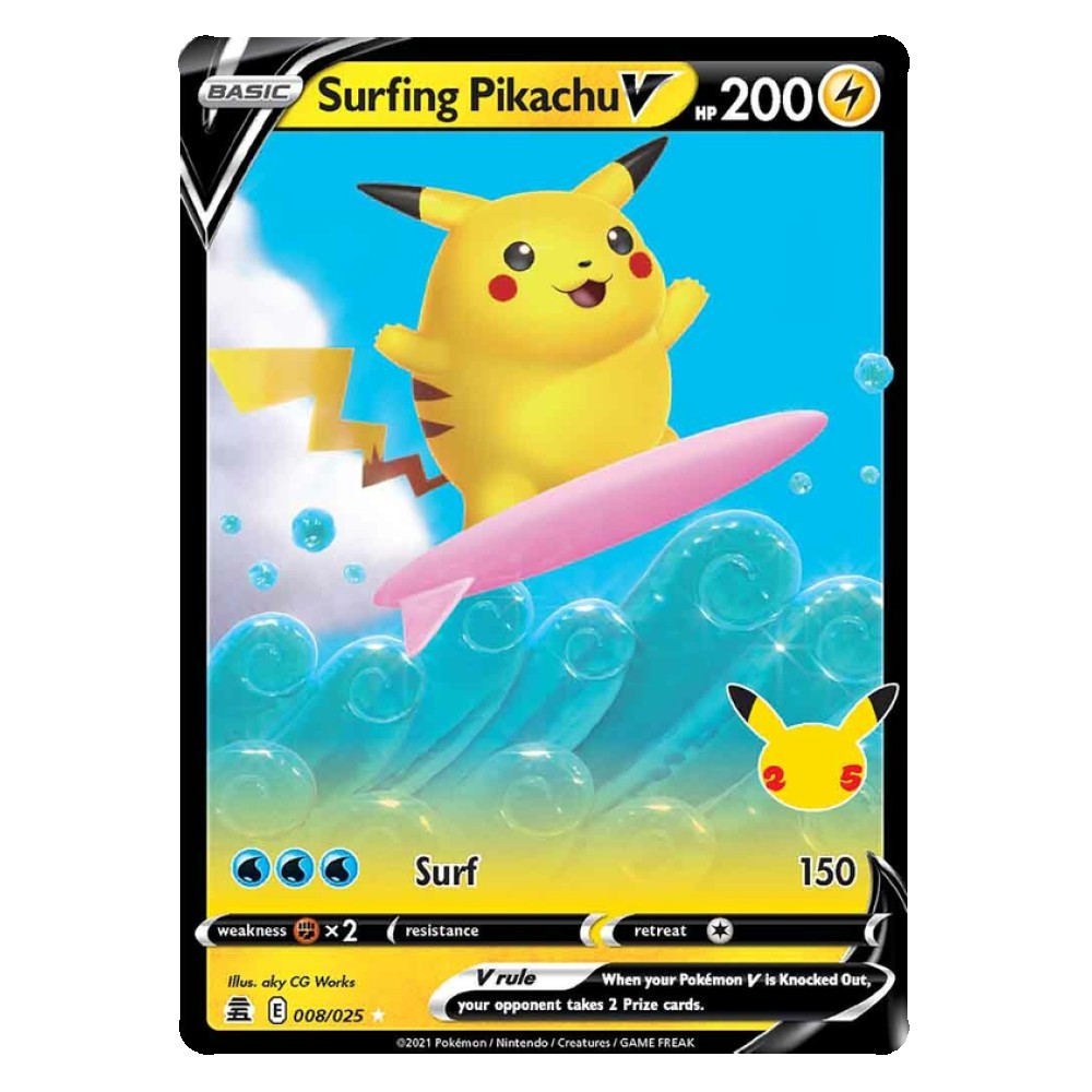 Surfing Pikachu V - Ultra Rare 008/025 Pikachu Surf V [Surf] - Ultra Rare 008/025