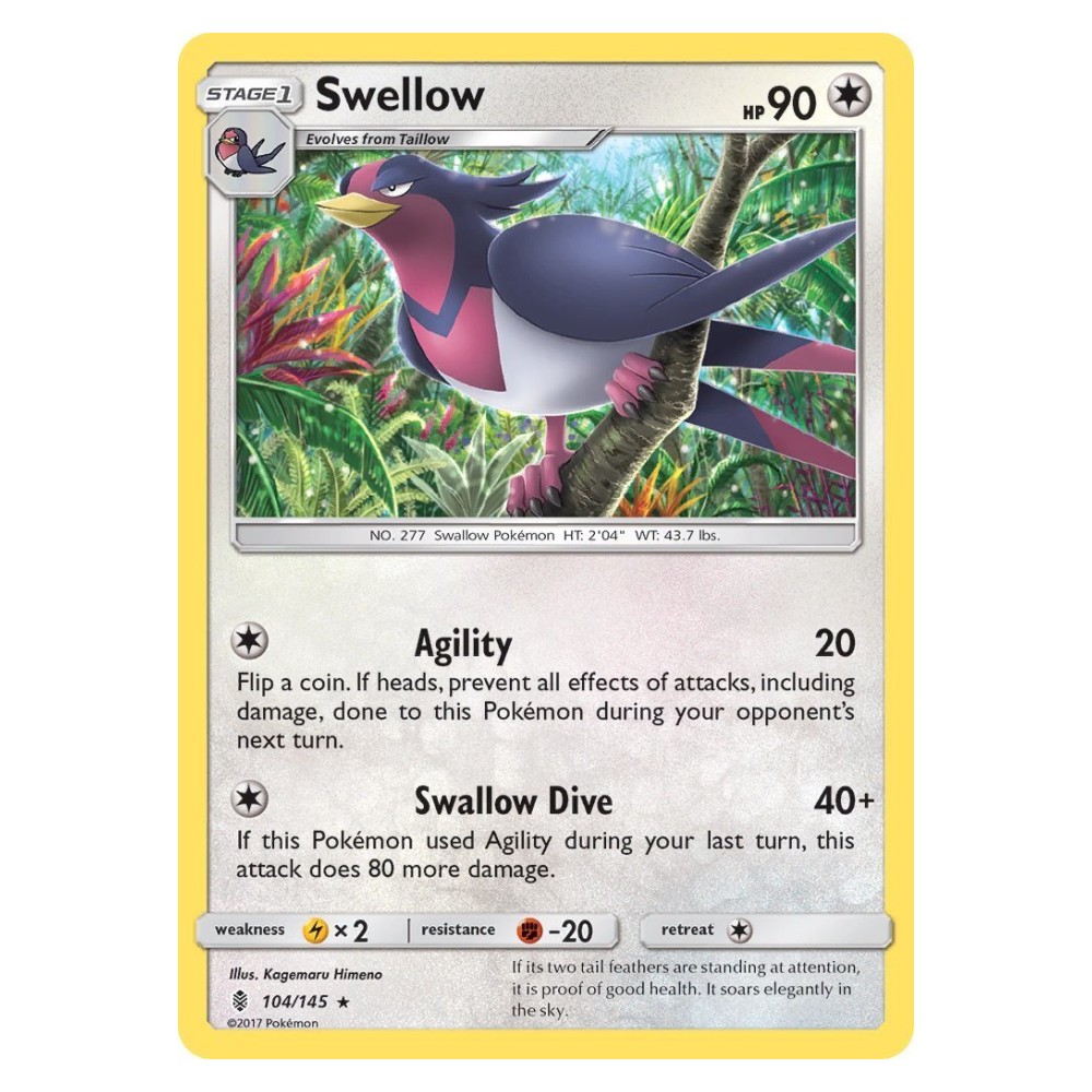 Swellow - 104/145 Swellow [Agility | Swallow Dive] - 104/145