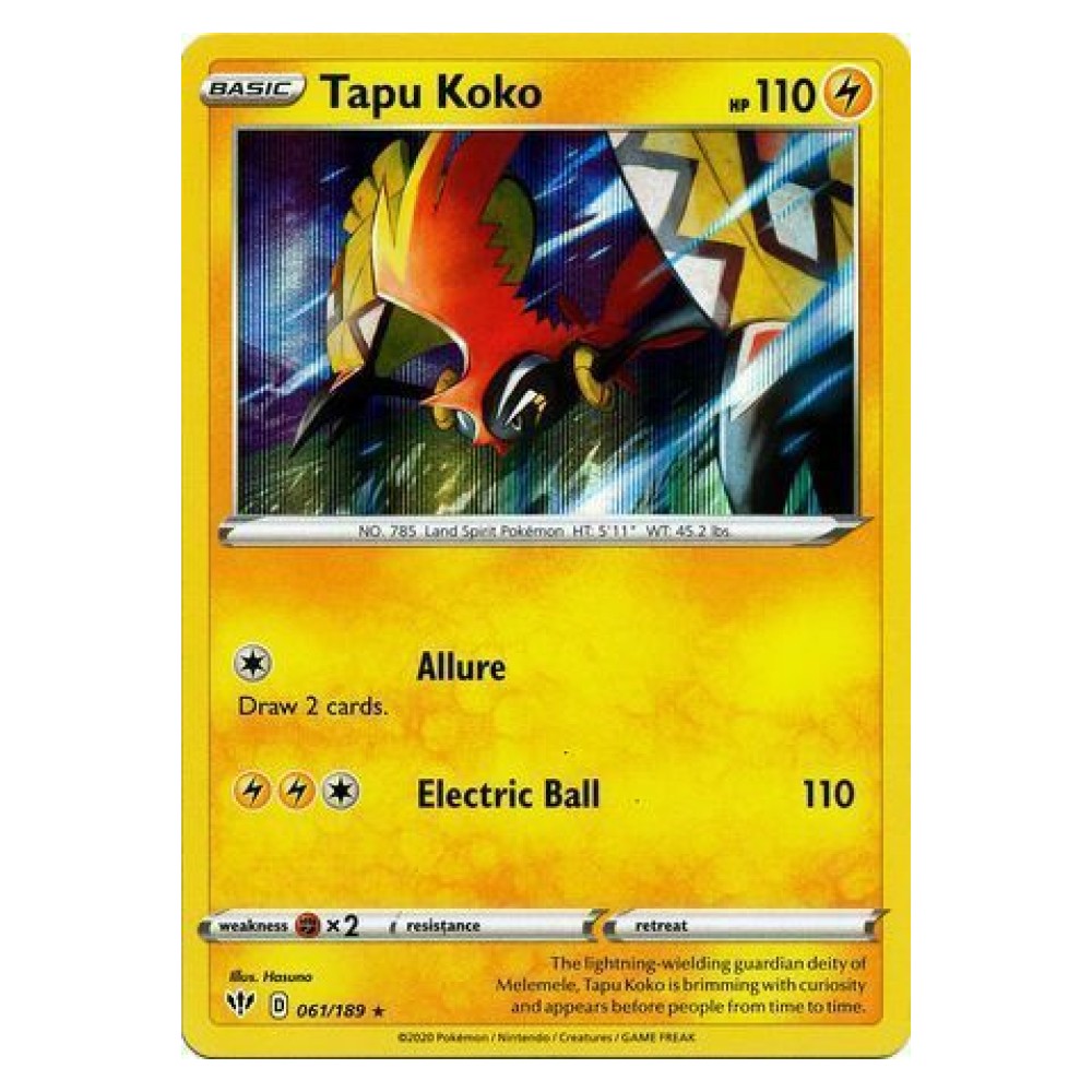 Tapu Koko - Holo Rare 061/189 Tapu Koko [Allure | Electric Ball] - Holo Rare 061/189