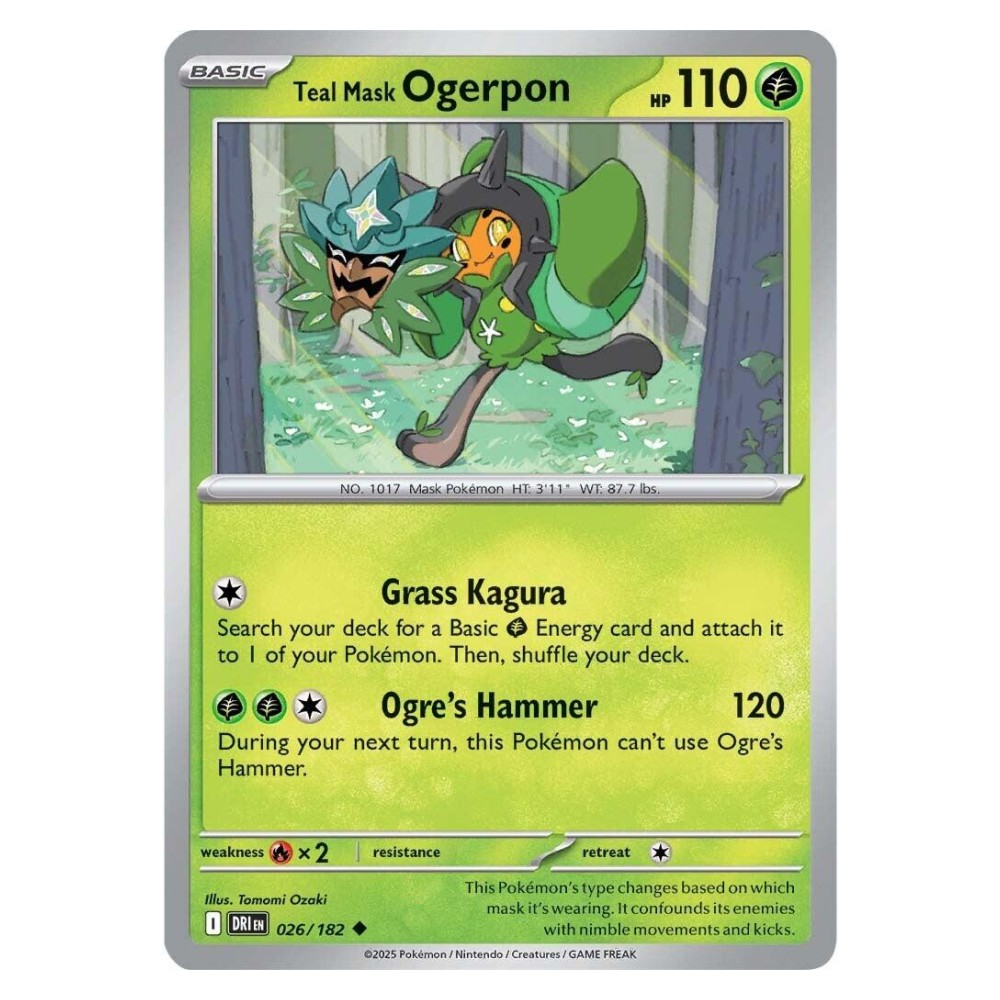 Teal Mask Ogerpon - 026/182   Ogerpon Maschera Turchese - 026/182  
