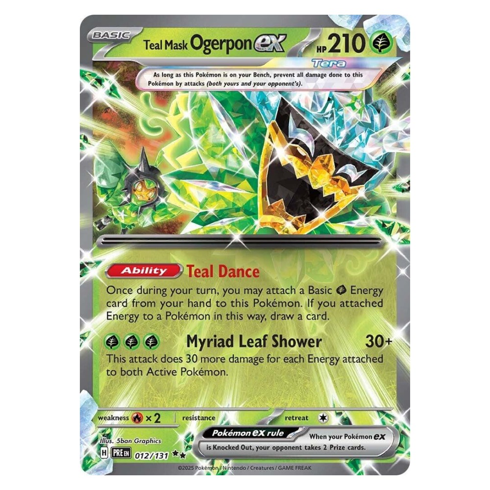 Teal Mask Ogerpon ex - Ultra Rare | 012/131 Ogerpon Maschera Turchese ex - Ultra Rare | 012/131