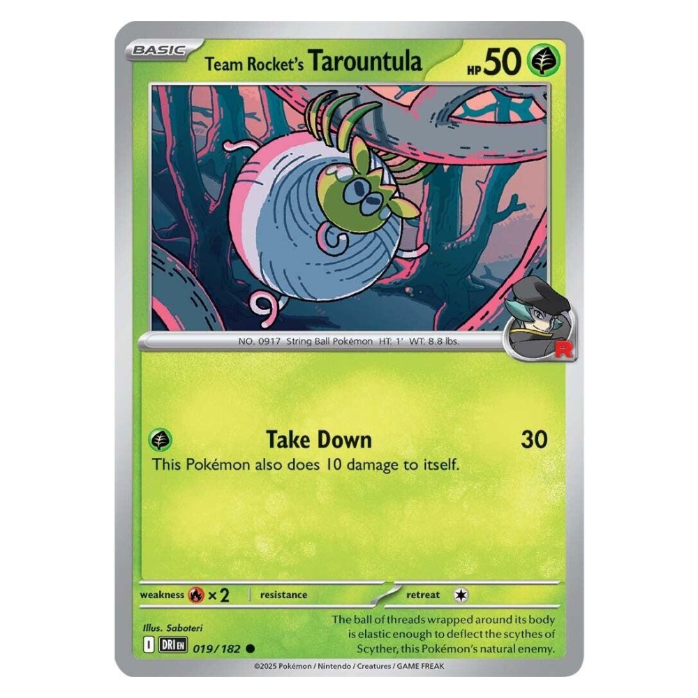 Team Rocket's Tarountula - 019/182   Tarountula del Team Rocket - 019/182  
