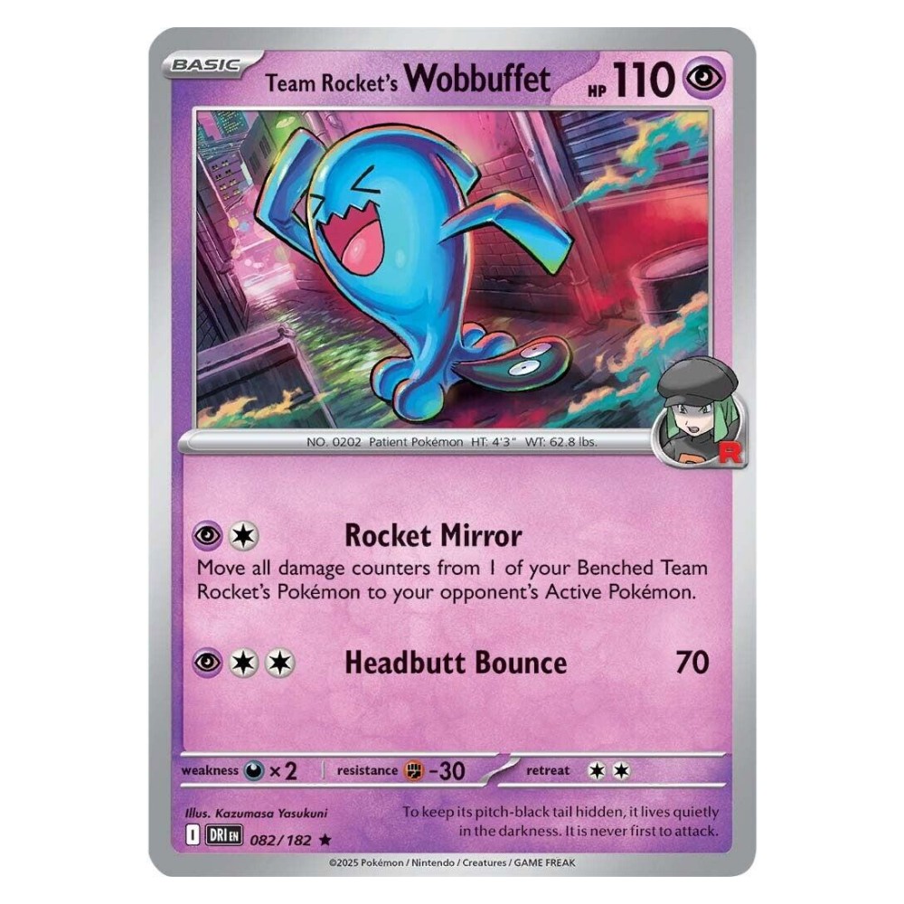 Team Rocket's Wobbuffet - 082/182   Wobbuffet del Team Rocket - 082/182  