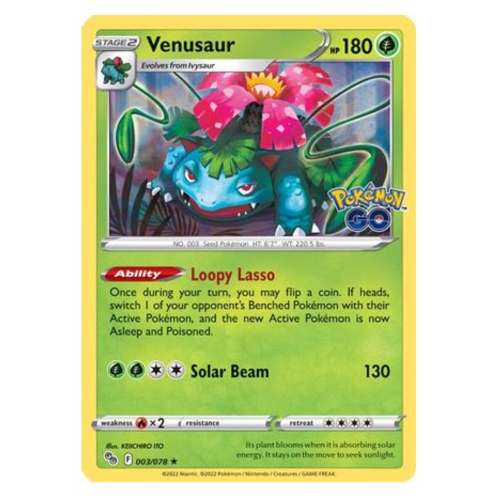 Venusaur - Holo Rare 003/078 Venusaur [Loopy Lasso | Solar Beam] - Holo Rare 003/078