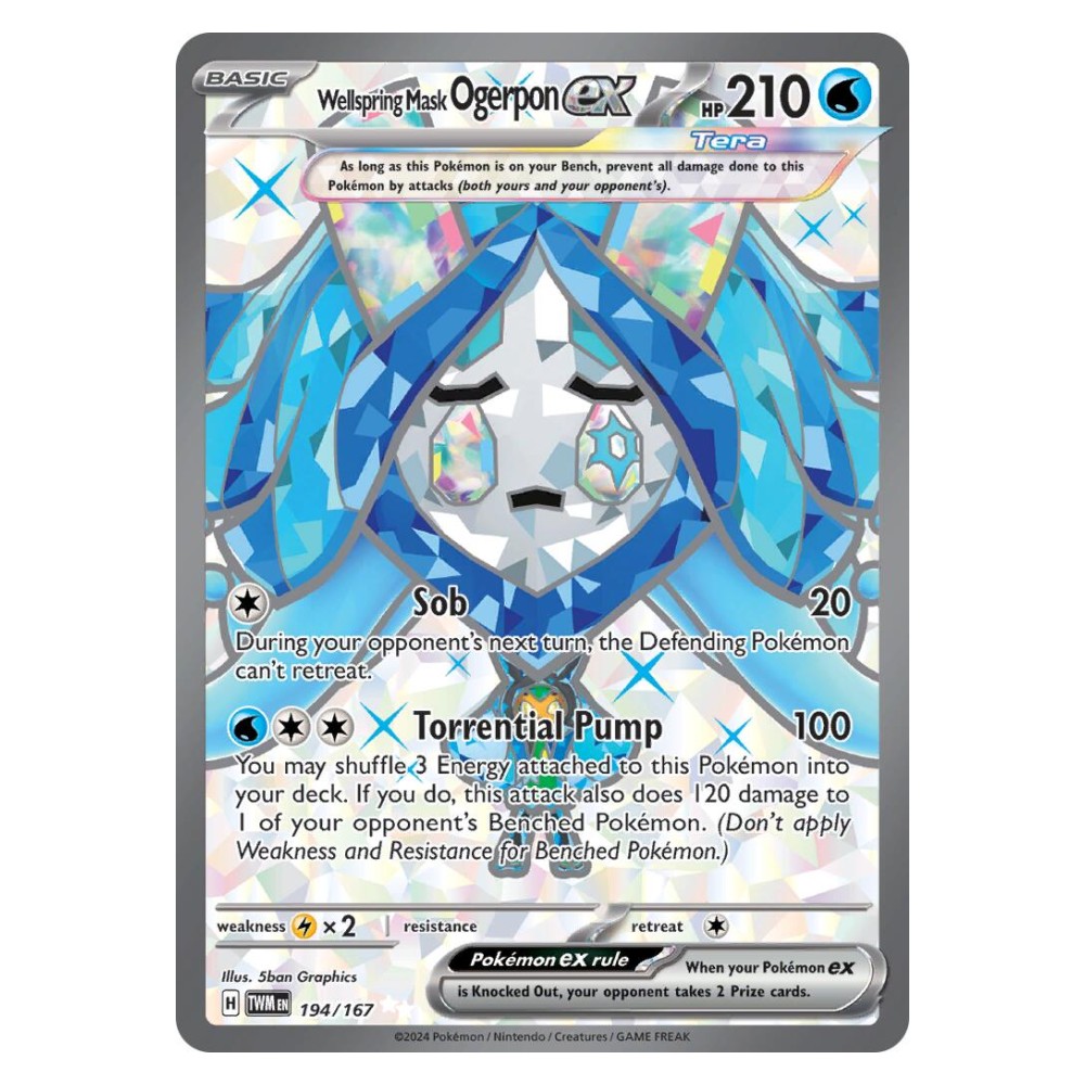 Wellspring Mask Ogerpon ex - Ultra Rare 194/167 Ogerpon Maschera Pozzo ex - Ultra Rare 194/167