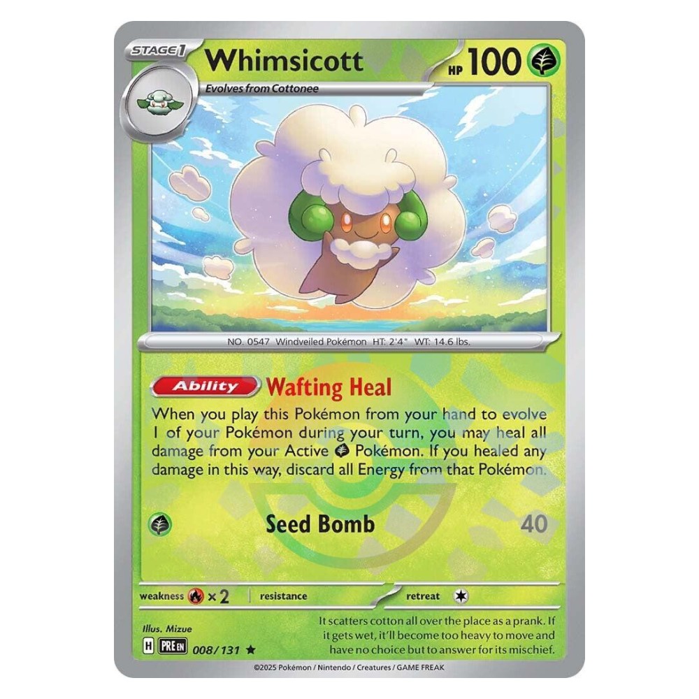 Whimsicott - Poké Ball Reverse Holo | 008/131 