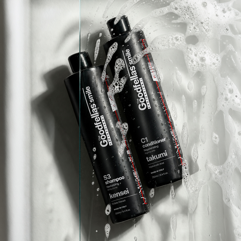 The Goodfellas' smile shampoo S3 Kensei e condizionatore C1 Takumi, flaconi da 250 ml