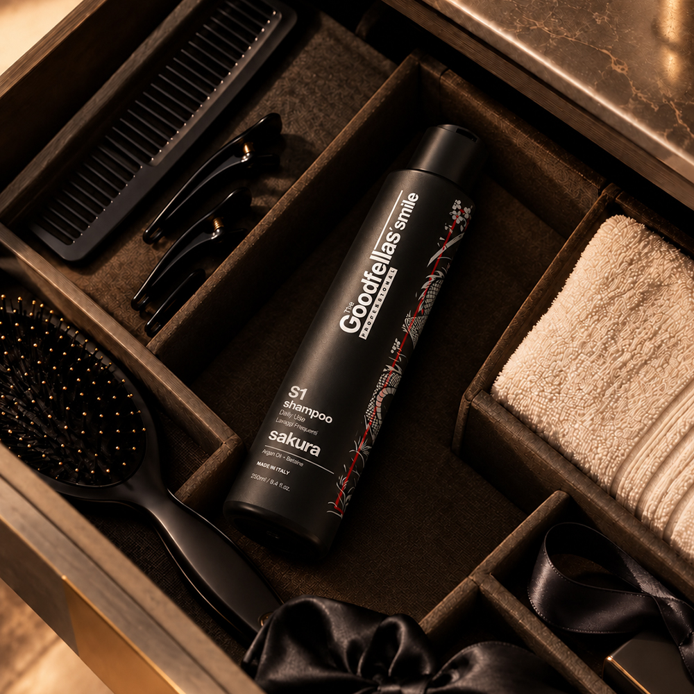 The Goodfellas’ smile shampoo S1 lavaggi frequenti Sakura 250ml - flacone con accessori per la cura personale